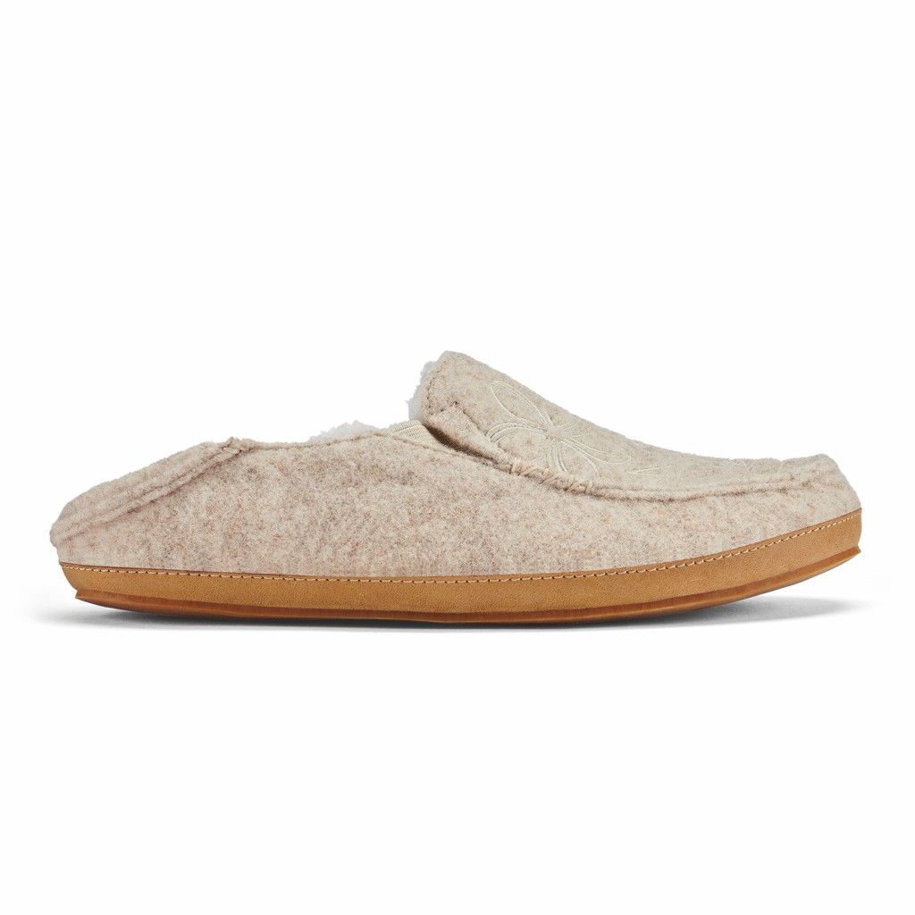 Zapatos Olukai Nohea Kilohana - Pantuflas Mujer Beige 20867-093